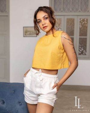 Sylvy Crop Top - Mustard Yellow