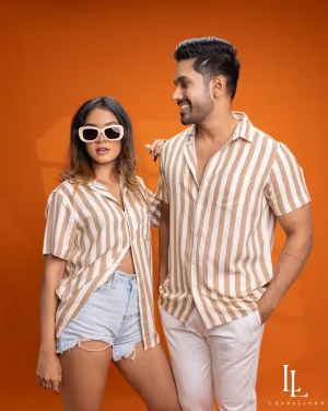 Coco Shirt - Brown n Beige Stripes