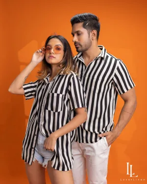 Coco Shirt - Black n White Stripes