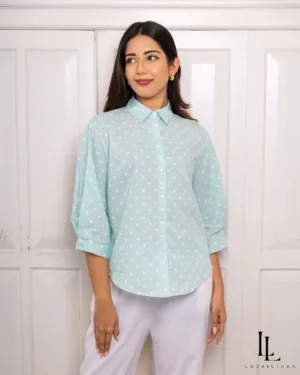 Raaya Shirt-Light Blue Dot