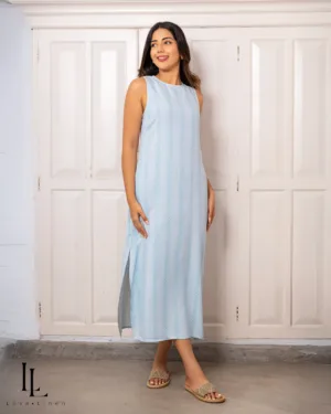 Seline - Blue Print Dress