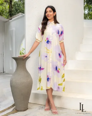 Kai Dress - Beige Print