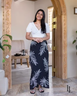 Manike Wrap Skirt - Black Print