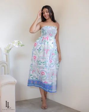 Capri Dress - Blue Print