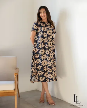 Nora Dress Navy Floral