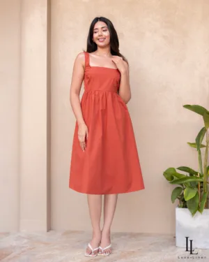 Clara Dress-Brick Sleeveless